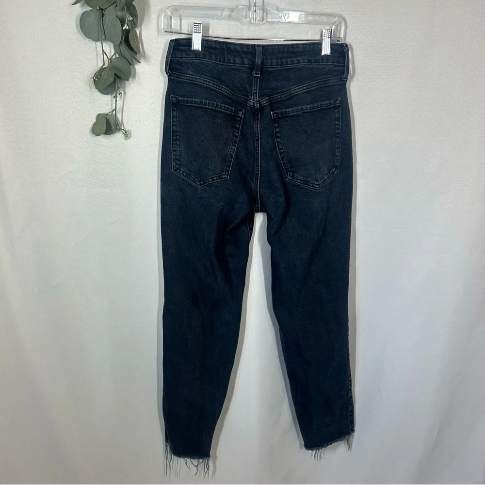 Old Navy | High Rise O.G. Straight Dark Wash Distressed Jeans Women’s Size 6 - Picture 7 of 13